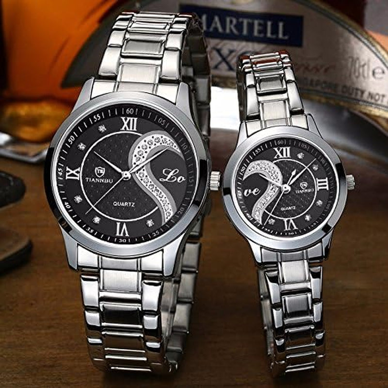 Valentine'S Romantic His and Hers Quartz Analog Wrist Watches Gifts Set for Lovers Set of 2