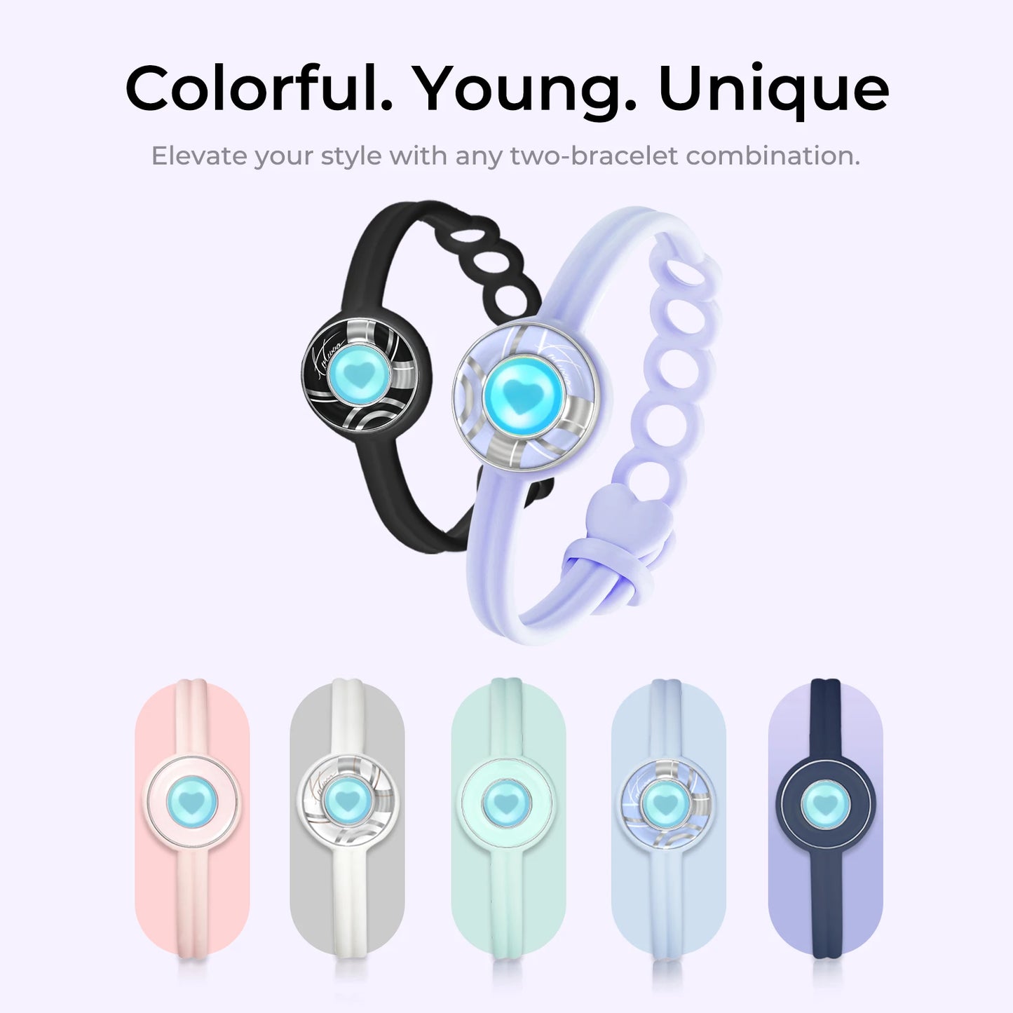 Long Distance Touch Bracelets for Couples-Candy Series, Vibration & Light up for Love Couples Bracelets Relationship Gift