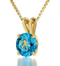 Gold Plated Silver Libra Necklace Pendant 24k Gold Inscribed on Crystal