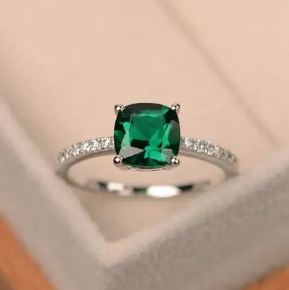 Embellished Emerald May Birthstone Ring