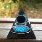 Handmade Orgonite Pyramid 60mm: Obsidian Crystal Sphere with Energy Copper Circle