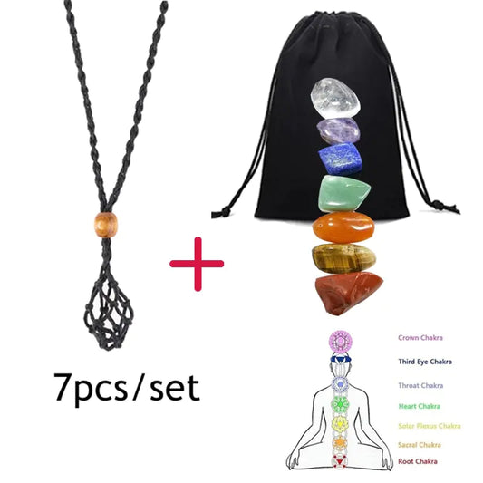 7 Chakra Set Natural Stones Reiki Healing Necklace