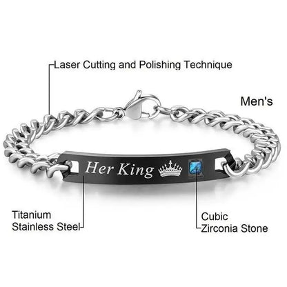 "Her King His Queen" Bracelet Set