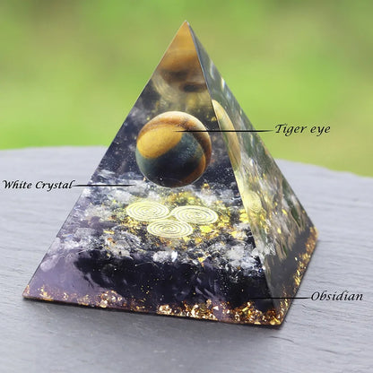 Orgonite Crystal Pyramid Chakras Decoration