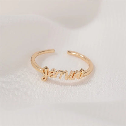 Thin Open Gold Zodiac Sign Rings