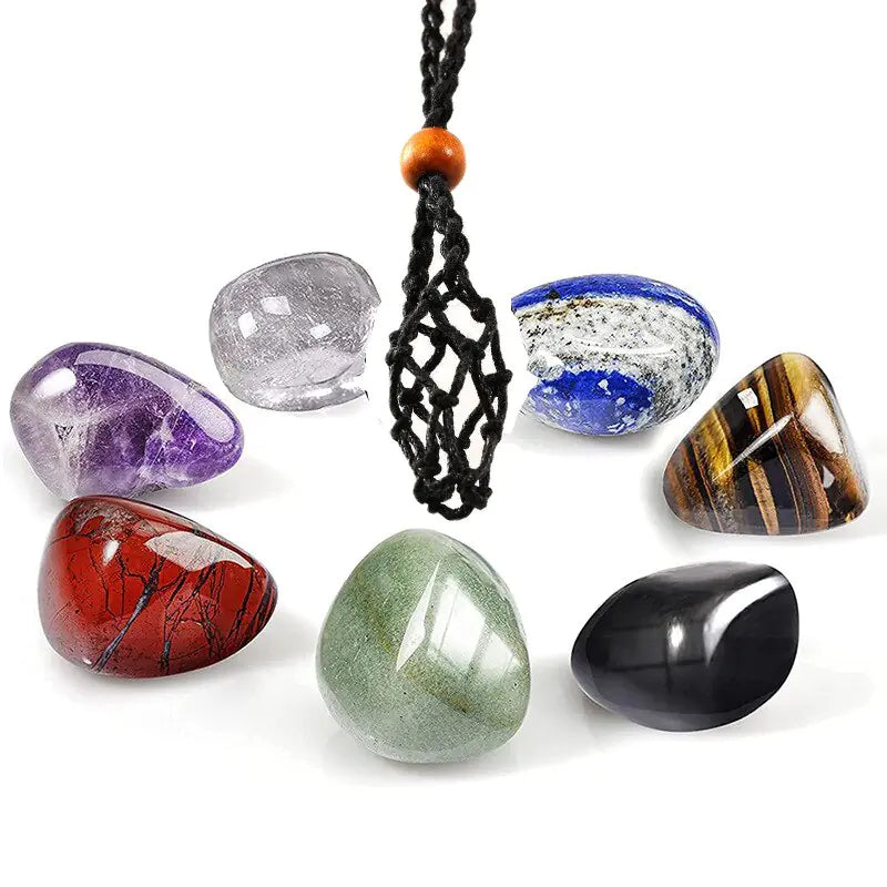 7 Chakra Set Natural Stones Reiki Healing Necklace