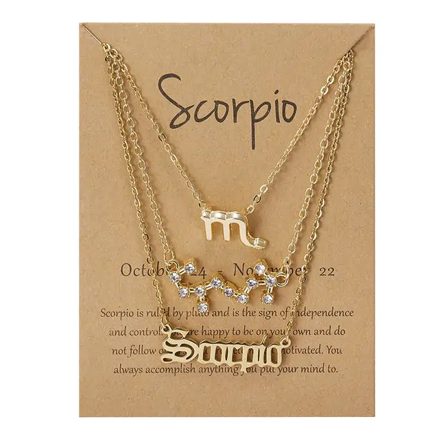 Triple Zodiac Necklace