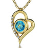 Gold Plated Silver Sagittarius Necklace Zodiac Heart Pendant 24k Gold Inscribed on Crystal