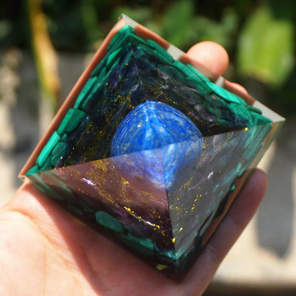 Lapis Lazuli Sphere Orgone Pyramid: Healing Orgonite