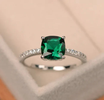 Embellished Emerald May Birthstone Ring