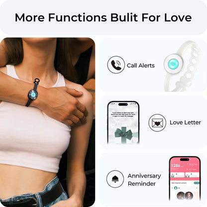 Long Distance Touch Bracelets for Couples-Candy Series, Vibration & Light up for Love Couples Bracelets Relationship Gift