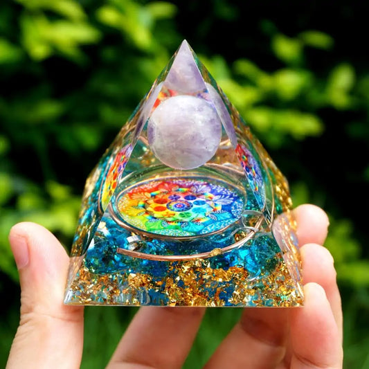 Amethyst Orgone Protection Pyramid