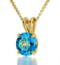 Gold Plated Silver Cancer Necklace Pendant 24k Gold Inscribed on Crystal