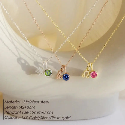 Birthstone Constellation Double Pendant Necklace