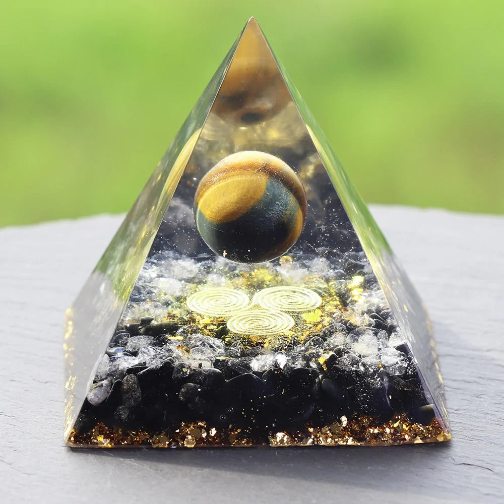 Orgonite Crystal Pyramid Chakras Decoration