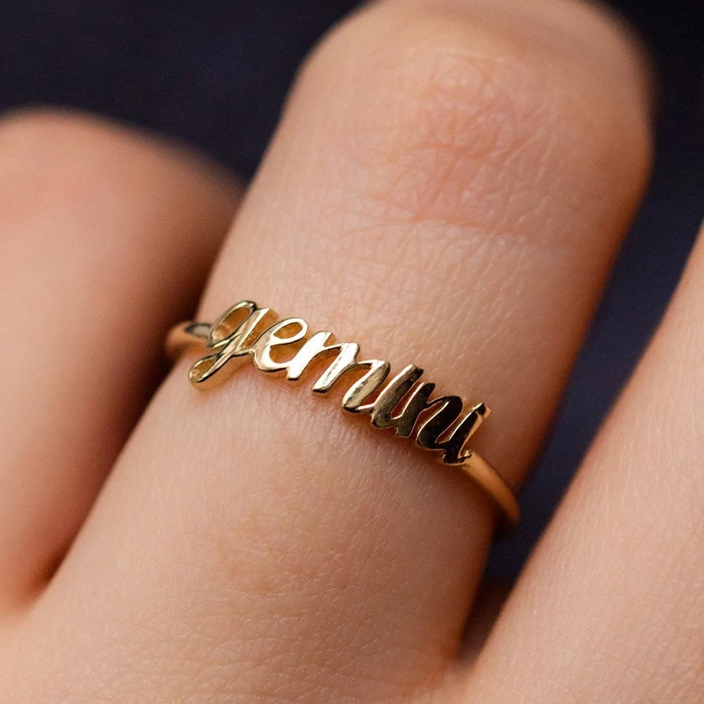 Thin Open Gold Zodiac Sign Rings