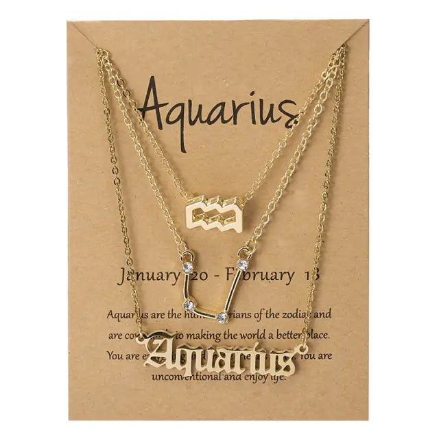 Triple Zodiac Necklace